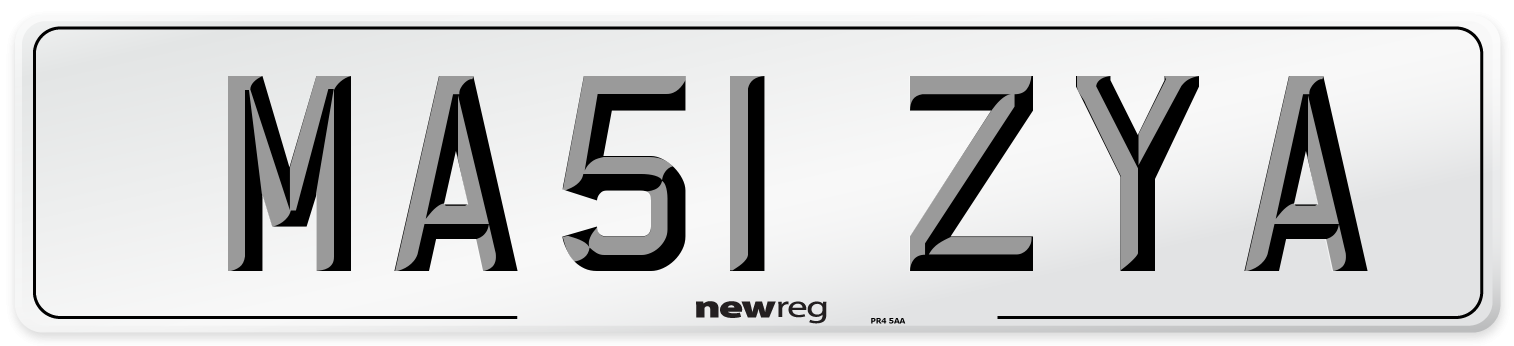 MA51 ZYA Number Plate from New Reg